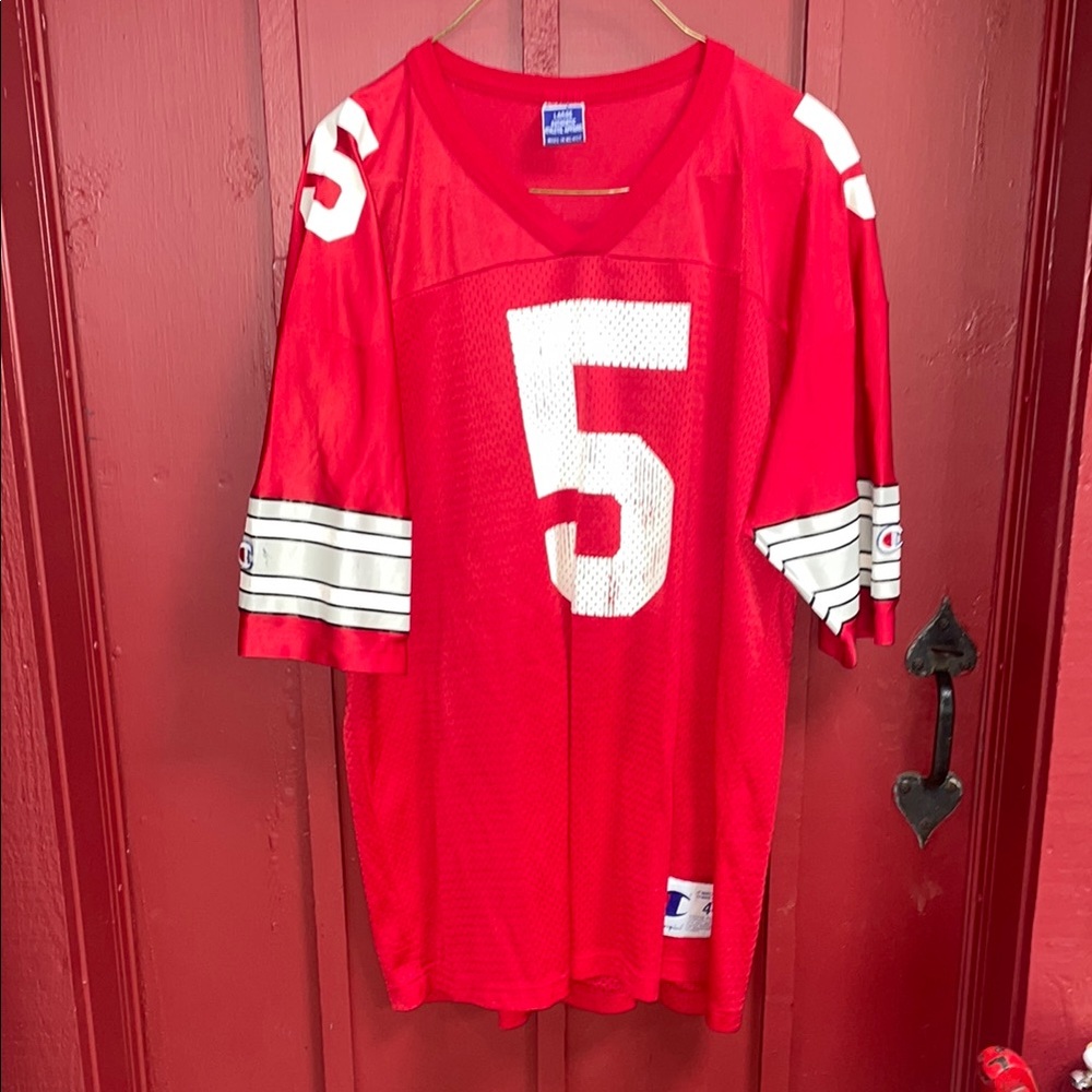 Champion Red and White Men's Jersey